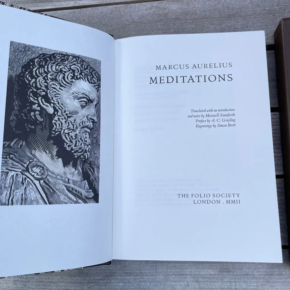 Folio Society Meditations Marcus Aurelius Leather Bound Stoic Philosophy Book